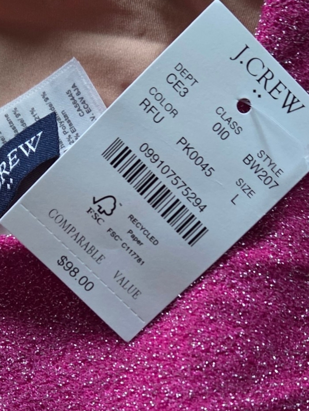 J Crew Shimmer V-Neck Swimsuit - Picture 3 of 4